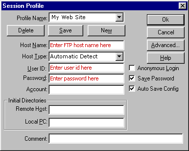 FTP instellingen