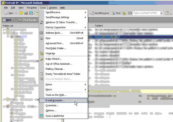 Outlook e-mail instellingen