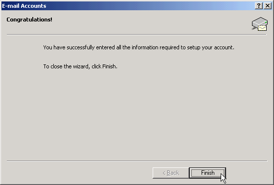 Voltooien Outlook e-mail instellingen
