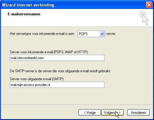 Outlook Express E-mail instellingen